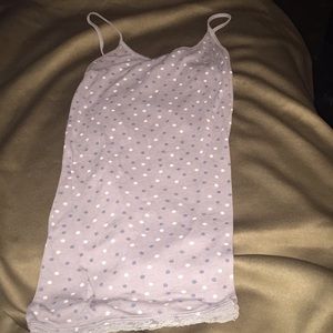 Gray polka dot tank top